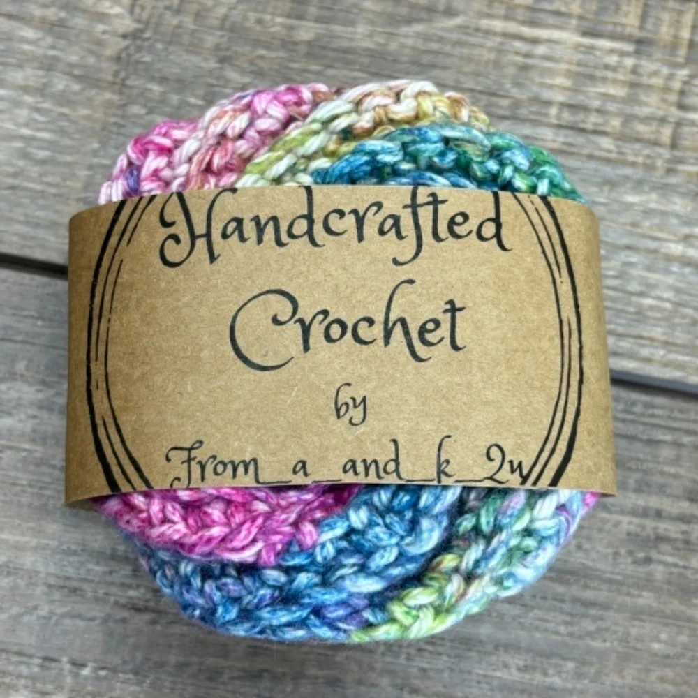 Handcrafted Crochet Spiral Tawashi Bath Scrubbies Set Cotton Yarn Handmade